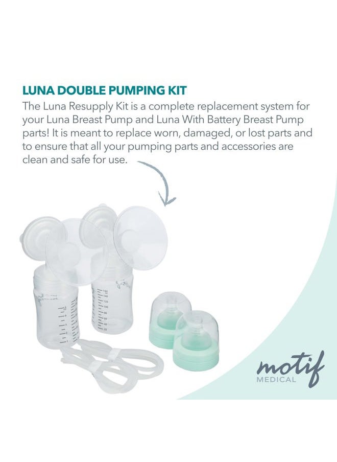 , Luna Double Pumping Kit, Replacement Parts for Breast Pump - Medium 24mm Clear