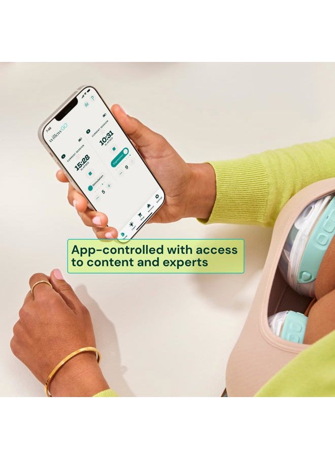 Go - Hands Free Breast Pump - Wearable Breastfeeding Pump - Portable, Electric, Cordless, 9 Levels of Hospital Grade Suction Strength, App Compatible & Fits Fully in Bra - Postpartum Essentials