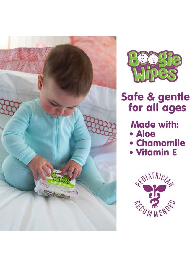 Saline Nose Wipes by Boogie, for Baby & Kids, Face, Hand & Body, FSA/HSA Eligible, Made with Vitamin E, Aloe, and Natural Saline, Unscented, 30 Count (Pack of 3)