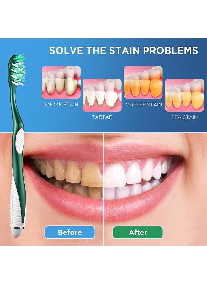 Firm Toothbrushes for Adults, Cross Hard Bristles, 6 Count