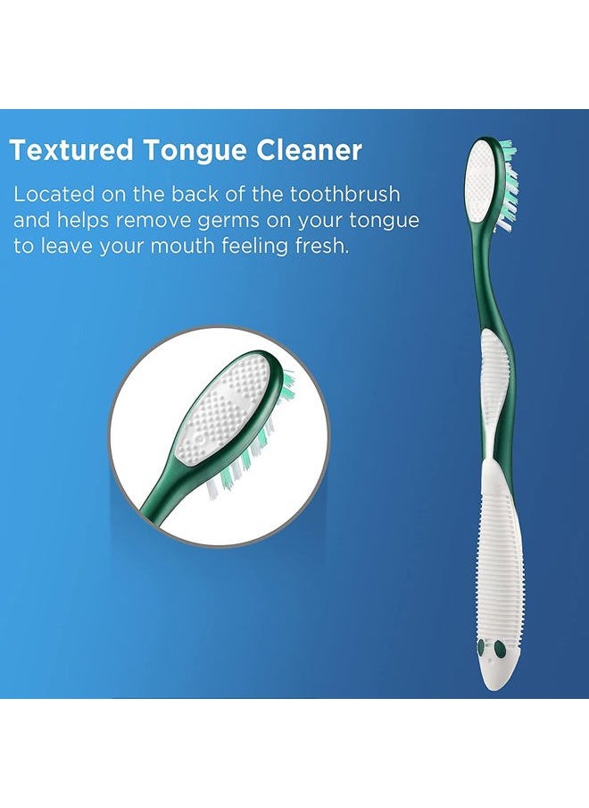 Firm Toothbrushes for Adults, Cross Hard Bristles, 6 Count