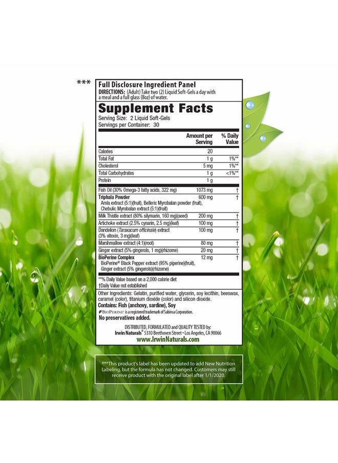 Daily Gentle Cleanse - Non-Laxative Formula with Triphala - 60 Liquid Softgels
