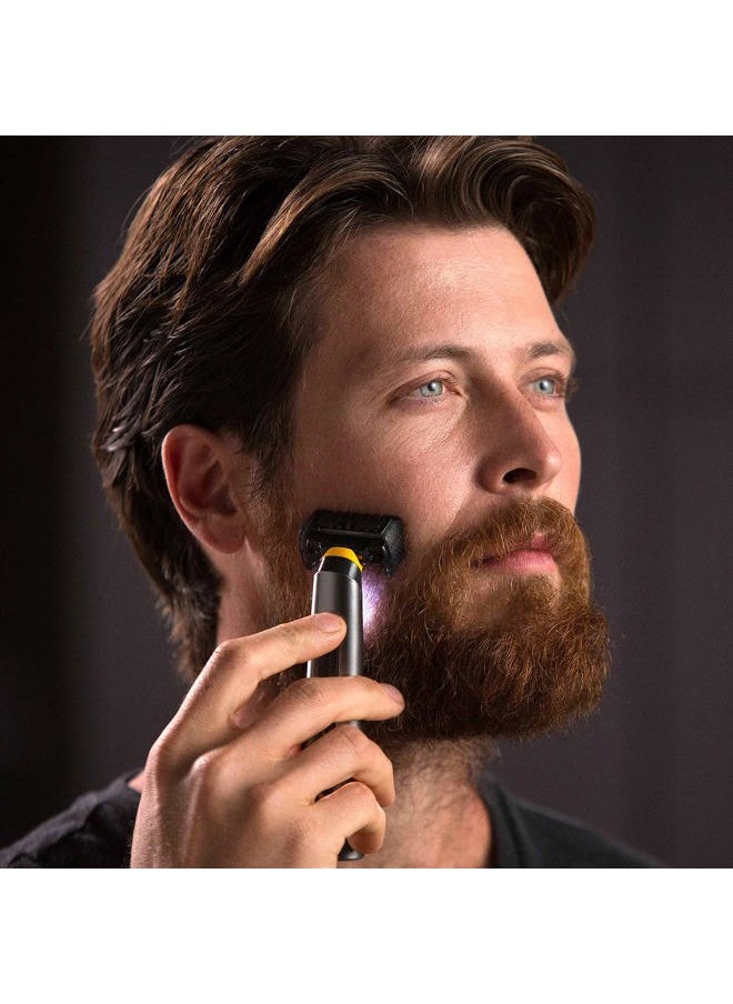 MicroTouch SOLO Titanium, Rechargeable Beard & Body Razor that Trims, Edges, Shaves, and Grooms