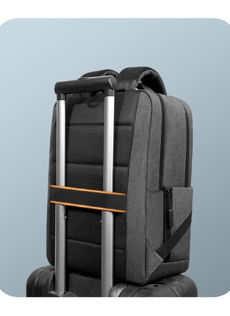 15.6'' Laptop Backpack Travel Notebook Computer Backpack Men Women Water Resistant Business Laptop Bag With USB Charging Port College School Casual Daypack Student Bookbag for Teens Boys Girls Spac Grey