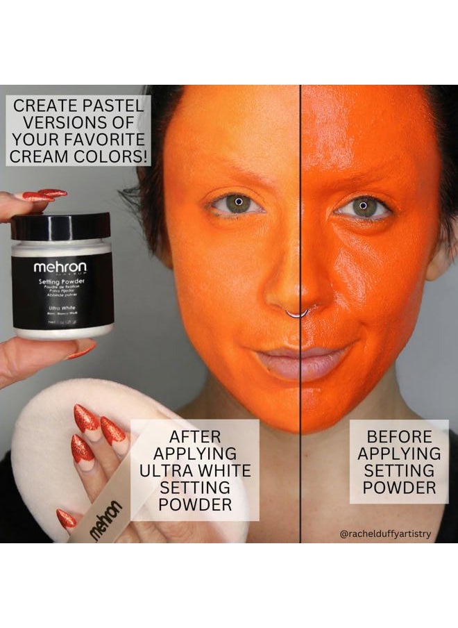 Makeup Setting Powder | Loose Powder Makeup | Loose Setting Powder Makeup Perfect for Halloween 1 oz (28 g) (Ultra White)