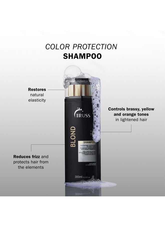 Blond Shampoo - Toning & Color Protect Shampoo with Frizz Control - Violet Pigmented Blonde Shampoo that Controls Brassy and Yellow + Orange Tones in Bleached, Highlighted & Gray Hair (300 ml)
