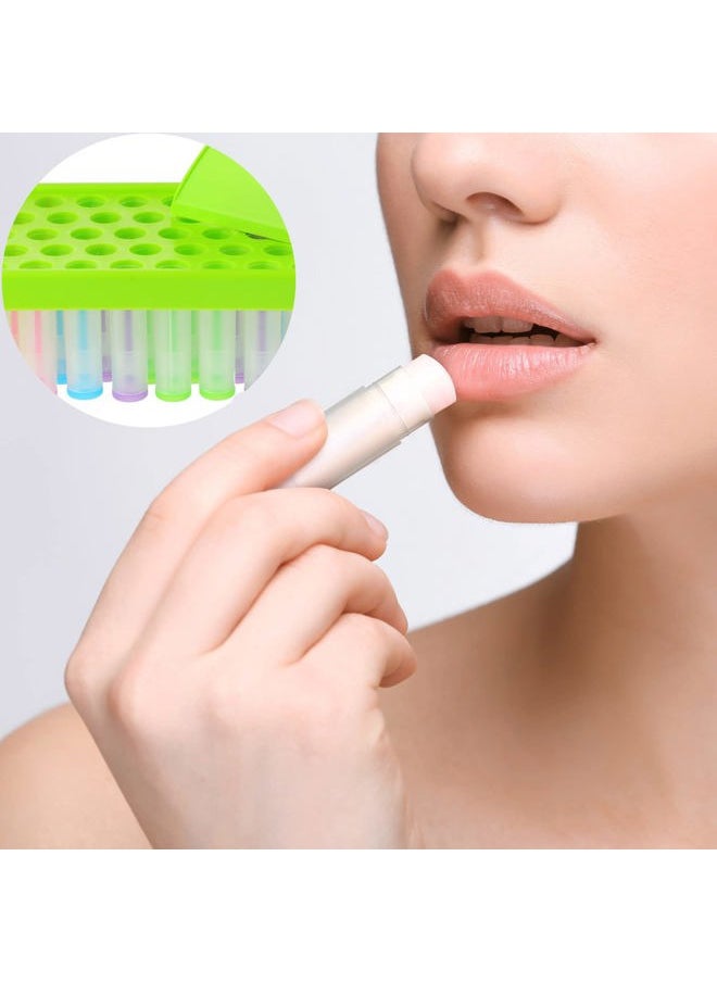 2 Sets Lip Balm Tray and Spatula Portable Lip Balm Filling Tray and Spatula Set Lip Balm Tube Holder Lip Balm Tubes Tray Lip Balm Containers Lip Gloss Making Kit(Green)
