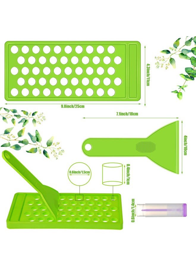2 Sets Lip Balm Tray and Spatula Portable Lip Balm Filling Tray and Spatula Set Lip Balm Tube Holder Lip Balm Tubes Tray Lip Balm Containers Lip Gloss Making Kit(Green)