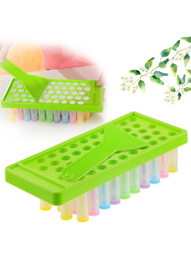2 Sets Lip Balm Tray and Spatula Portable Lip Balm Filling Tray and Spatula Set Lip Balm Tube Holder Lip Balm Tubes Tray Lip Balm Containers Lip Gloss Making Kit(Green)