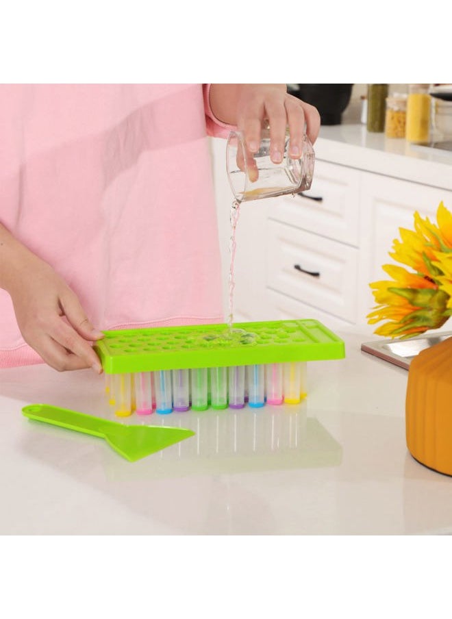 2 Sets Lip Balm Tray and Spatula Portable Lip Balm Filling Tray and Spatula Set Lip Balm Tube Holder Lip Balm Tubes Tray Lip Balm Containers Lip Gloss Making Kit(Green)