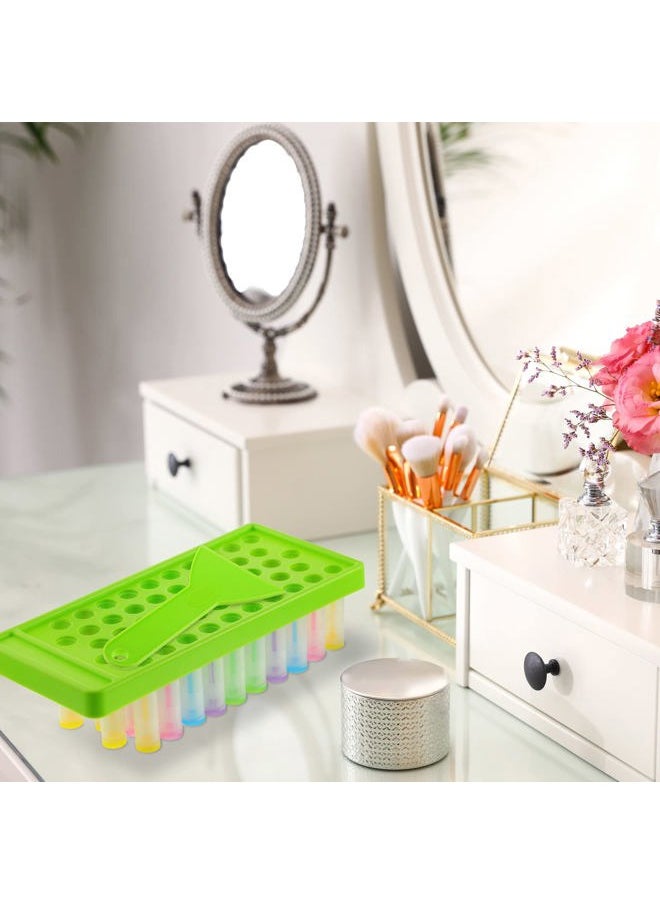 2 Sets Lip Balm Tray and Spatula Portable Lip Balm Filling Tray and Spatula Set Lip Balm Tube Holder Lip Balm Tubes Tray Lip Balm Containers Lip Gloss Making Kit(Green)
