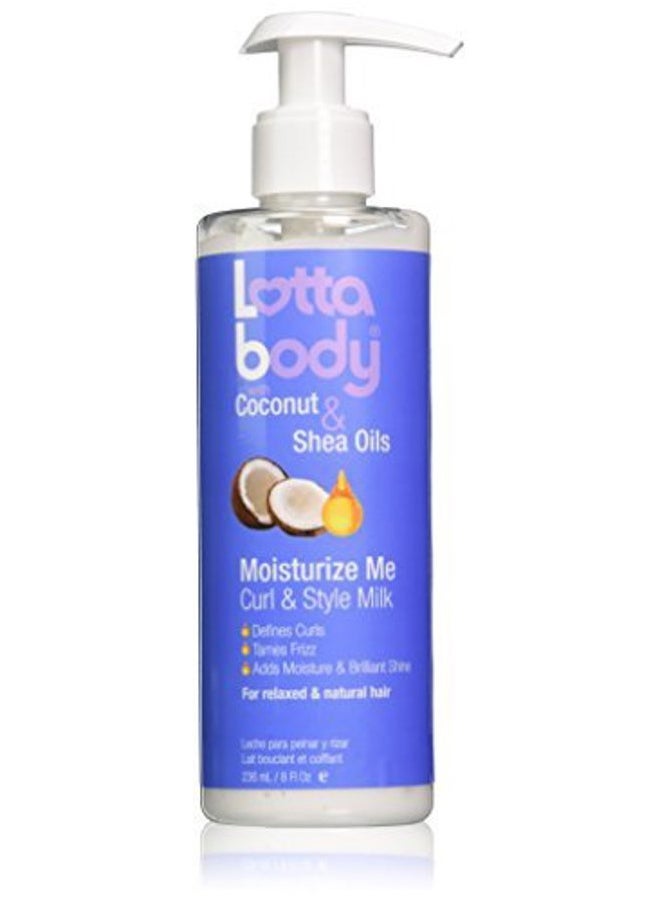 Lottabody, Coconut Oil and Shea Moisturize Me Curl & Style Milk, Defines Curls, Anti Frizz, Adds Moisture & Shine 8 Fl Oz