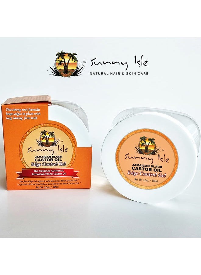 Jamaican Black Castor Oil Edge Control Gel 3.5oz, Adds Moisture & Shine to Hair, Conditioning Extra Hold Control, Smoother & Clear Styling Edge and Frizz Tamer