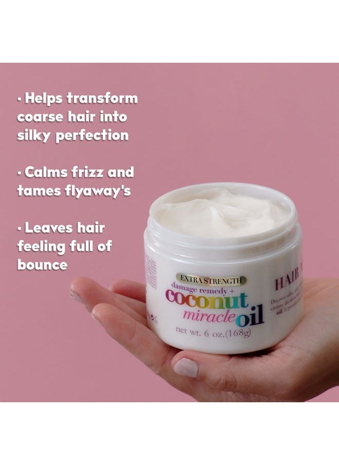Extra Strength Damage Remedy + Coconut Miracle Oil Hair Mask, Extra Hydrating & Softening Anti-Frizz Treatment to Help Repair Hair, Paraben-Free, Sulfated-Surfactants Free, 6 oz
