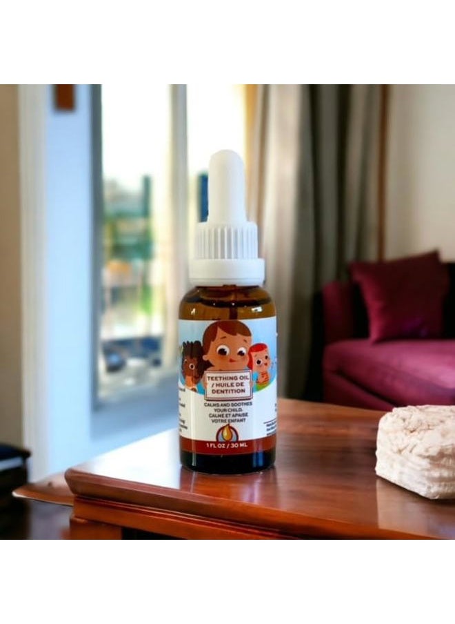 Teething Oil - 1 oz - 100% Natural, for Babies - Proprietary Blend Includes Chamomile, Sunflower, Peppermint, and Clove - Baby Teething Relief with No Added Chemicals