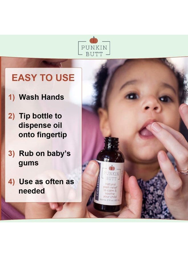 Teething Oil - 1 oz - 100% Natural, for Babies - Proprietary Blend Includes Chamomile, Sunflower, Peppermint, and Clove - Baby Teething Relief with No Added Chemicals