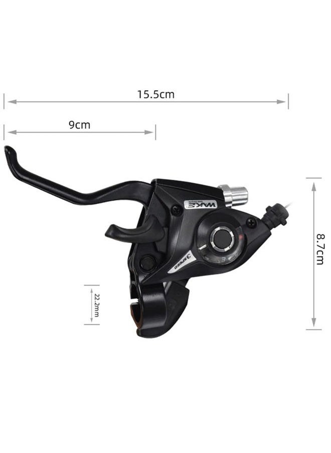 1 Pair 3x7 / 3x8 Speed Bike Brakes Levers Shifters with Gear Indicator and Brake Cables Compatible with Mountain Bike, Road Bike (3 x 8 Speed)
