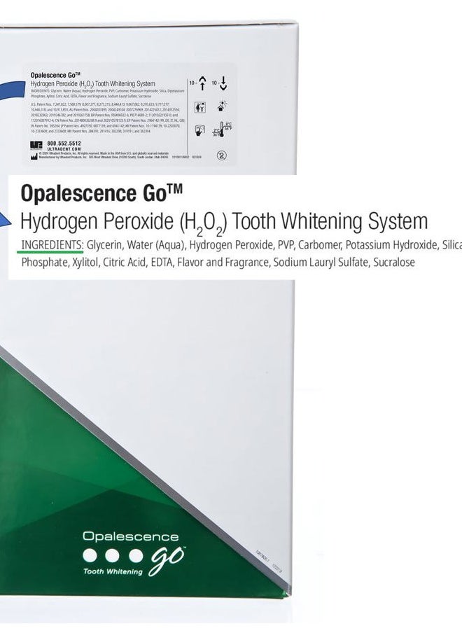 Go 10% - Prefilled Teeth Whitening Trays Kit (10 Treatments) - 10% Hydrogen Peroxide - Mint Made by Ultradent Products. Go Teeth Whitening Kit -Mint- GO10-5193-1