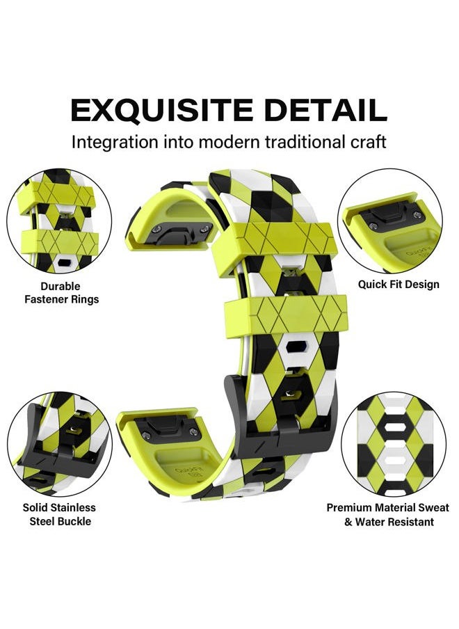 Compatible with Fenix 6/6 Pro Band Easy Fit 22mm Soft Silicone Watch Bands Replacement for Fenix 5 Plus/Fenix 5/Fenix 7/Forerunner 935/Forerunner 945/Approach s60/Quatix 5 Smartwatches