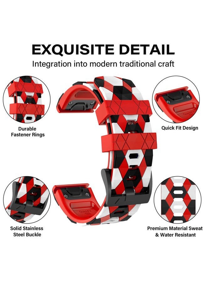 Compatible with Fenix 6/6 Pro Band Easy Fit 22mm Soft Silicone Watch Bands Replacement for Fenix 5 Plus/Fenix 5/Fenix 7/Forerunner 935/Forerunner 945/Approach s60/Quatix 5 Smartwatches