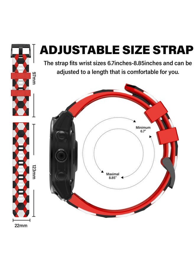 Compatible with Fenix 6/6 Pro Band Easy Fit 22mm Soft Silicone Watch Bands Replacement for Fenix 5 Plus/Fenix 5/Fenix 7/Forerunner 935/Forerunner 945/Approach s60/Quatix 5 Smartwatches