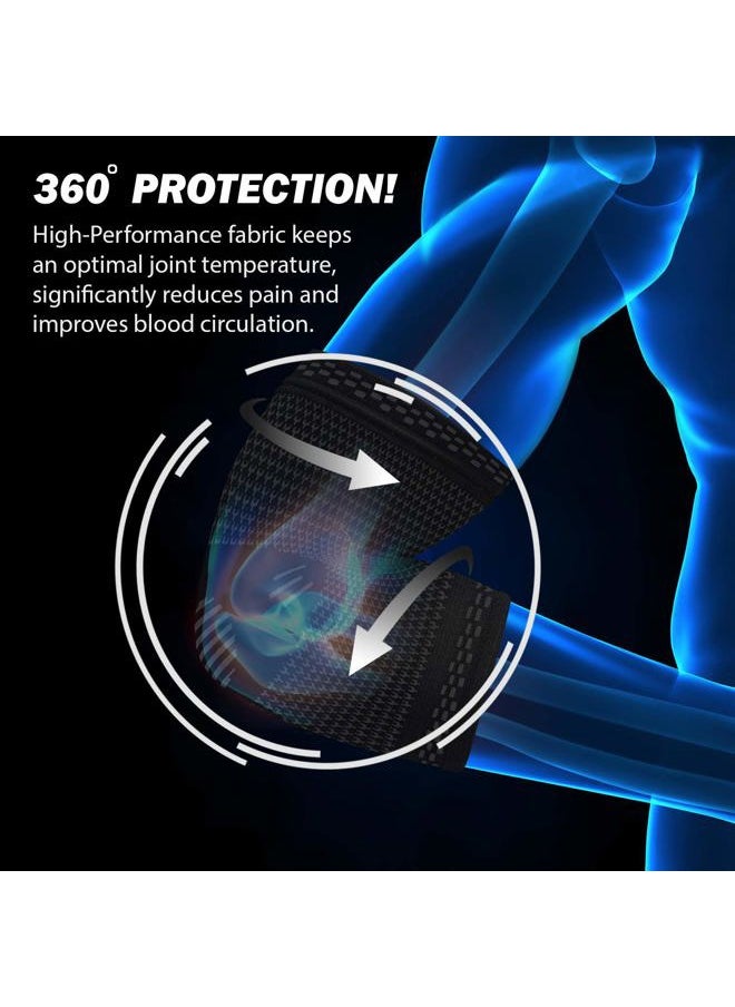 Elbow Orthopedic Brace Compression Support (Pair) - Elbow Sleeve for Tennis Elbow, Golfer's Elbow, Bursitis, and Sprains, Arthritis, Tendonitis. Pain Relief