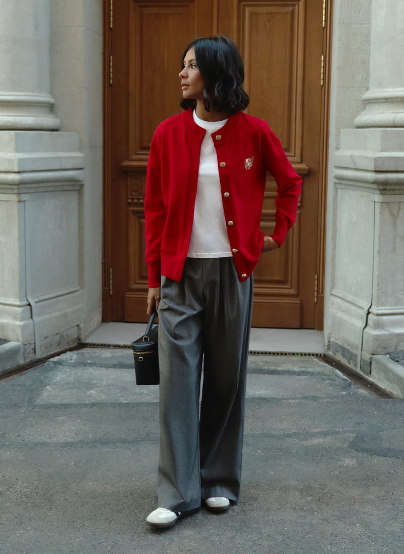 Palazzo trousers with pleats and matching ties