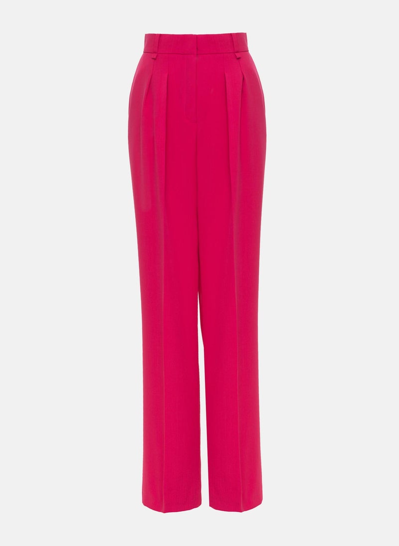 Pleated palazzo pants with creases