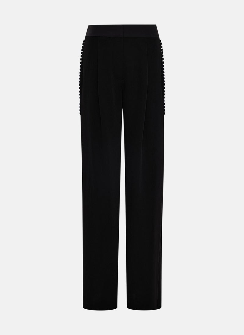Lightweight palazzo trousers with side seam decoration