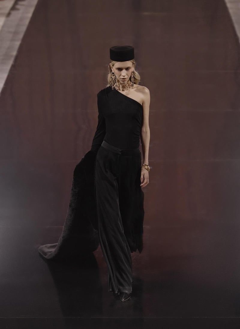 Lightweight palazzo trousers with side seam decoration