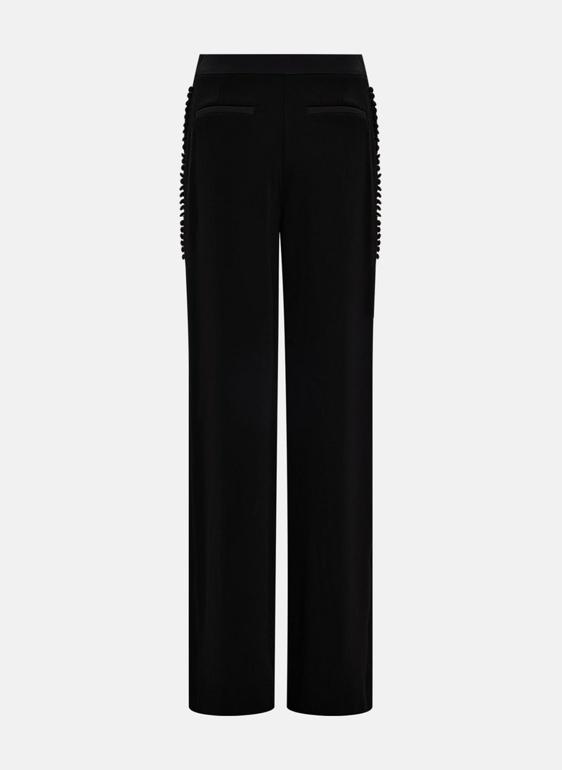 Lightweight palazzo trousers with side seam decoration