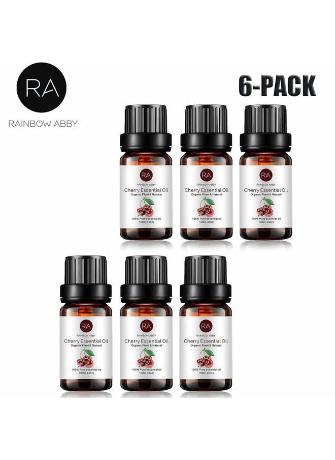 6-Pack Cherry Essential Oil, 100% Pure Organic Natural Aroma Cherry Oil for Diffuser (6X10ml)