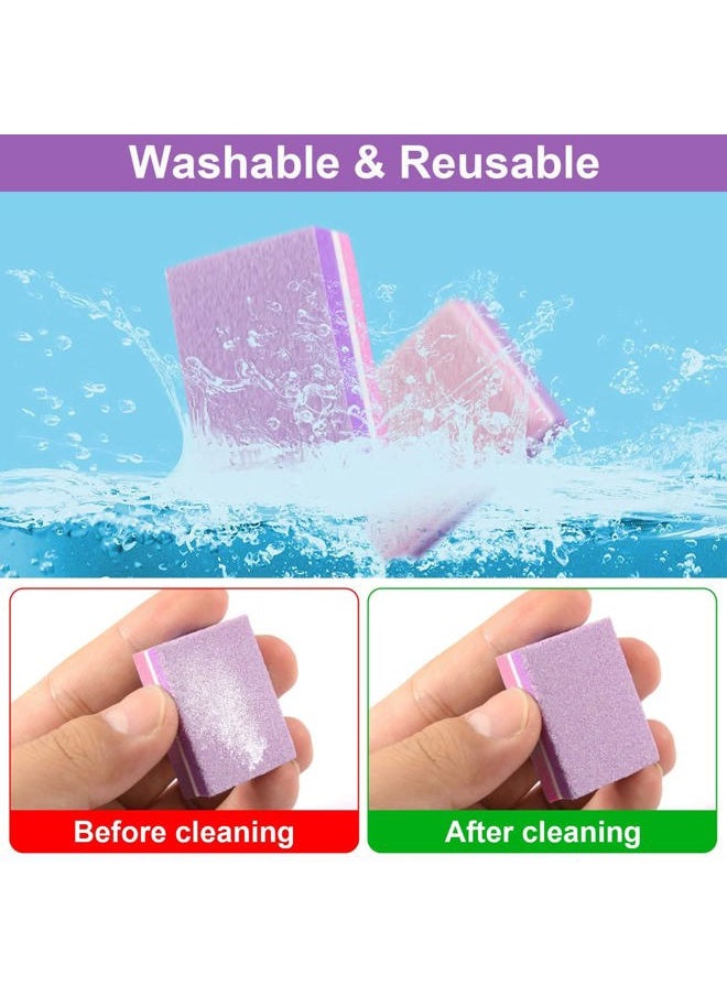 Nail Buffer, Buffer Block Nail File 100/180 Grit, Mini Nail Buffers Block Sponge Double Sided Nail File for Acrylic Nails Manicure Tools 50PCS (Pink-Purple)