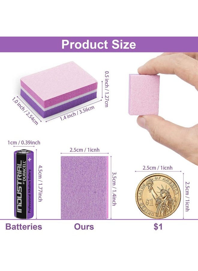 Nail Buffer, Buffer Block Nail File 100/180 Grit, Mini Nail Buffers Block Sponge Double Sided Nail File for Acrylic Nails Manicure Tools 50PCS (Pink-Purple)