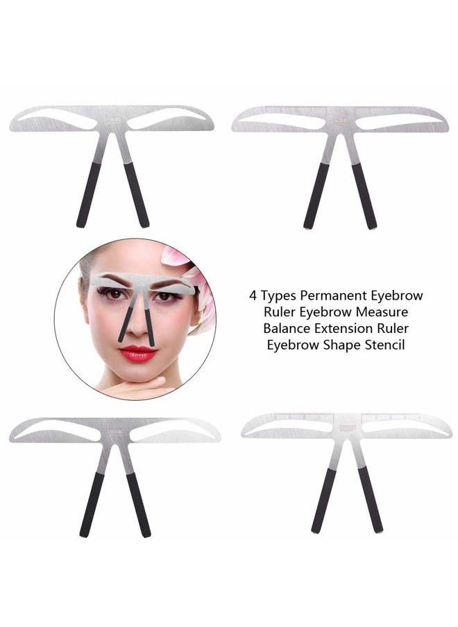 Eyebrow , 4 Types Of Permanent Eyebrow Ruler Eyebrow Measure Balance Extension Ruler Eyebrow Shape Eyebrow Makeup Tool(#4)