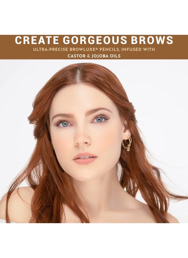 Browluxe Eye Brow Pencil | Ultra Thin Precision Eyebrow Pencil | Long Lasting, Waterproof Eyebrow Makeup | Nourishing Brow Definer Pencil | Nutmeg