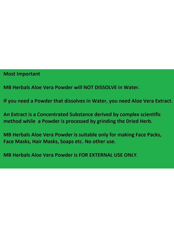 Aloe Vera Powder 8 oz (227 Gram / 0.5 lb) | Aloe barbadensis Powder | Natural Skin Moisturizer | Promotes Hair Growth | for External Use Only