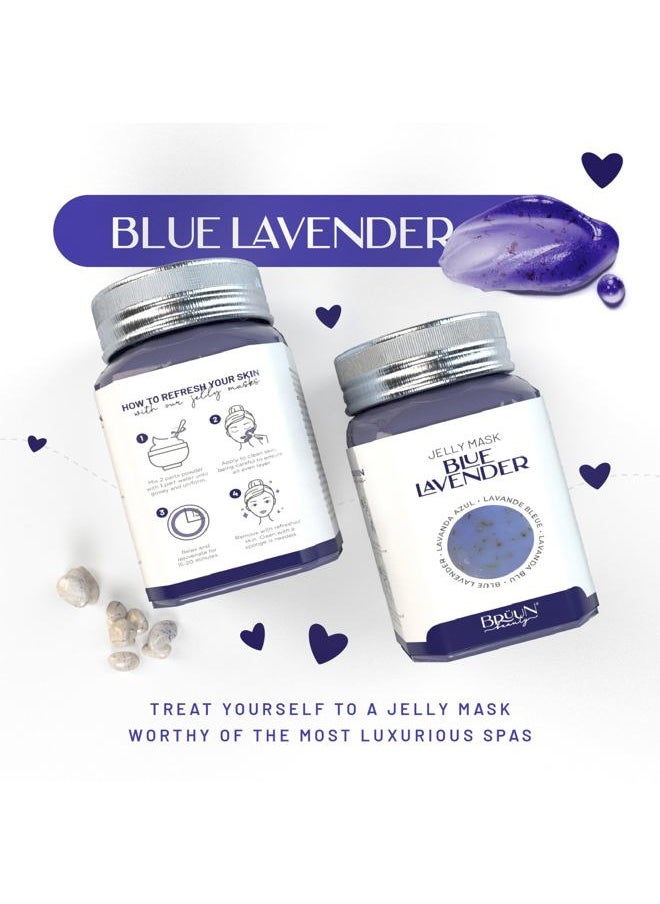 Jelly Mask Jar Blue Lavender Peel-Off Face Care Rubber Mask | 23 fl oz Skin Care Moisturizing Gel Mask Jar Spa Set