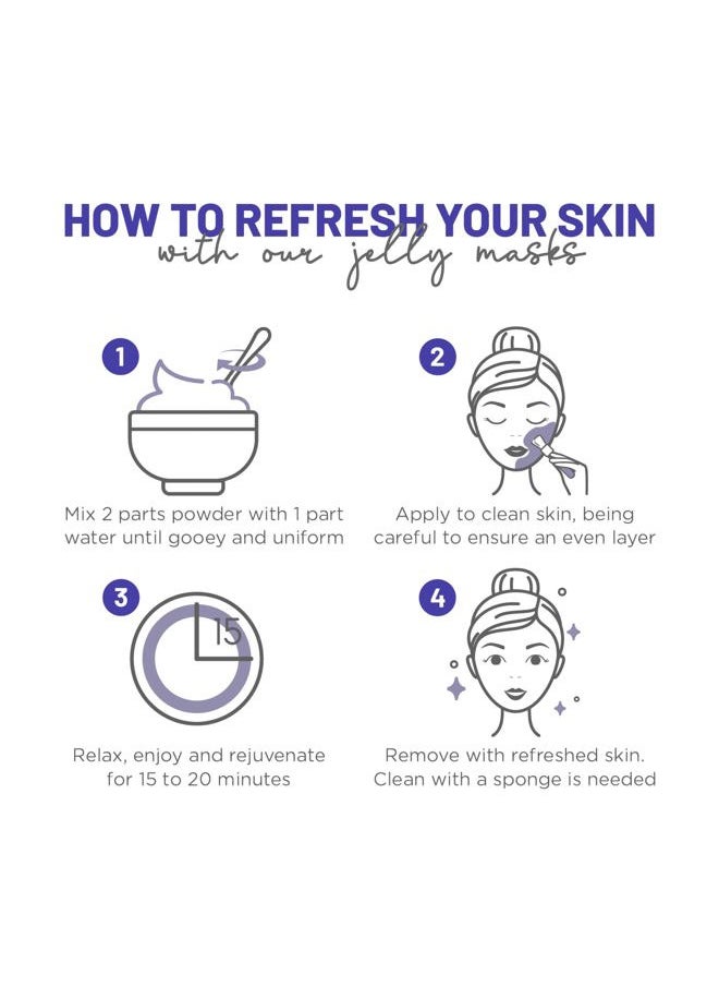 Jelly Mask Jar Blue Lavender Peel-Off Face Care Rubber Mask | 23 fl oz Skin Care Moisturizing Gel Mask Jar Spa Set