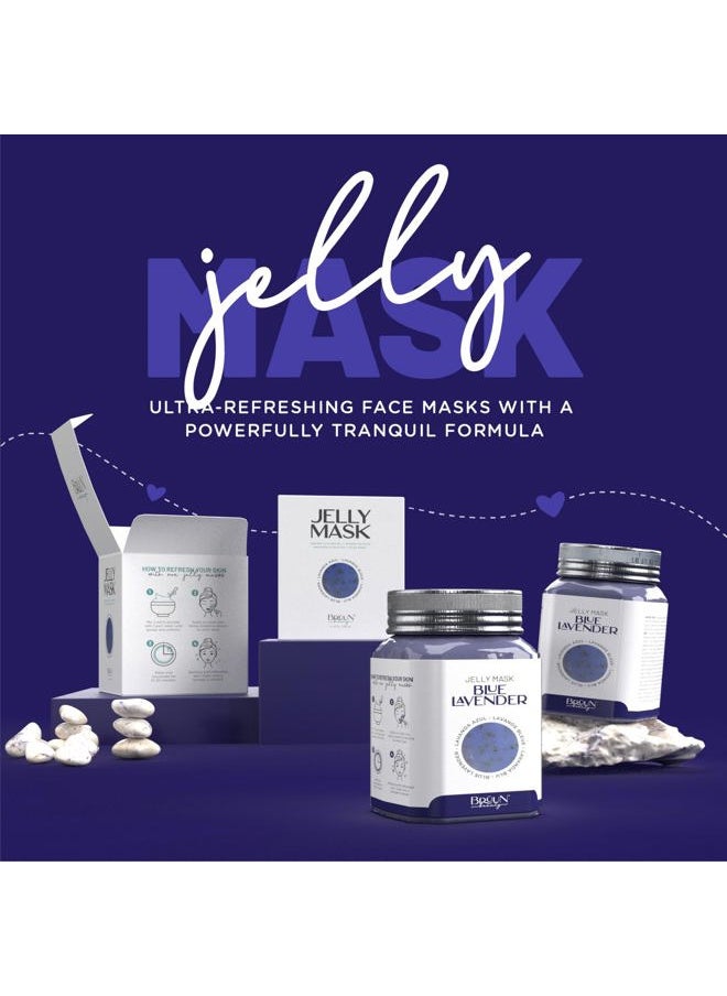 Jelly Mask Jar Blue Lavender Peel-Off Face Care Rubber Mask | 23 fl oz Skin Care Moisturizing Gel Mask Jar Spa Set