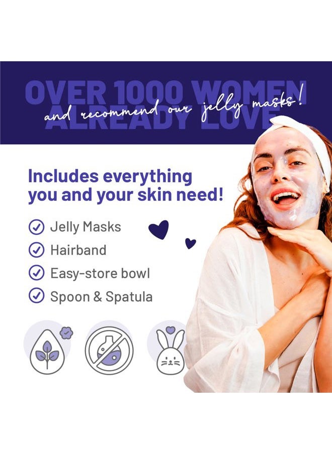 Jelly Mask Jar Blue Lavender Peel-Off Face Care Rubber Mask | 23 fl oz Skin Care Moisturizing Gel Mask Jar Spa Set