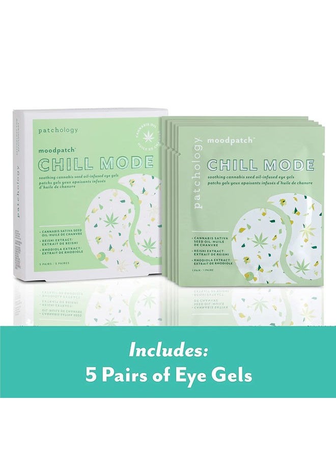 Chill Mode Hydrating Under Eye Patches - Under Eye Mask For Dark Circles and Puffy Eyes Care, Treatment & Moisturizer - Eye Bags, Puffiness & Wrinkles Reducer (5 Pairs)