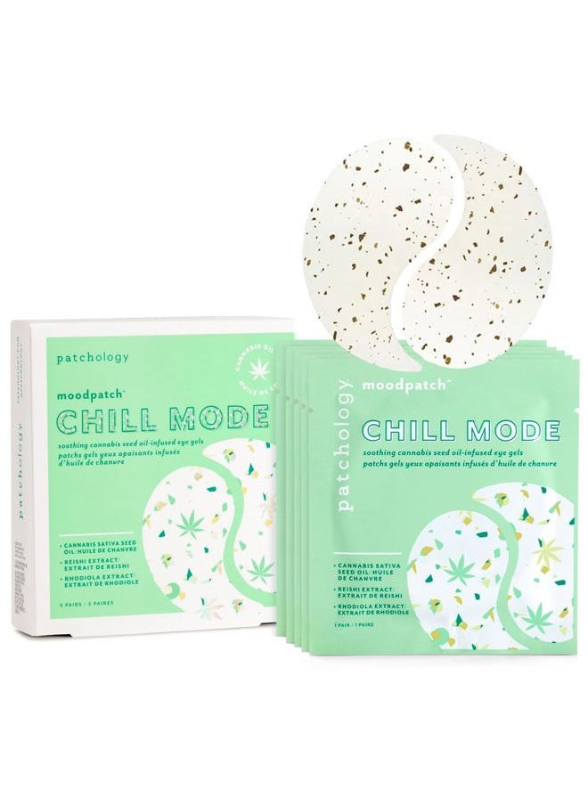 Chill Mode Hydrating Under Eye Patches - Under Eye Mask For Dark Circles and Puffy Eyes Care, Treatment & Moisturizer - Eye Bags, Puffiness & Wrinkles Reducer (5 Pairs)