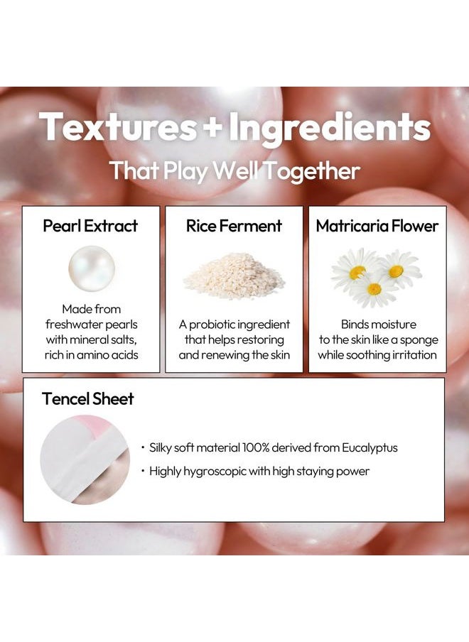 Pearl Sheet Mask, Daily Face Mask with Probiotics to Clarify Skin, Korean Beauty Favorite, 5-Pack