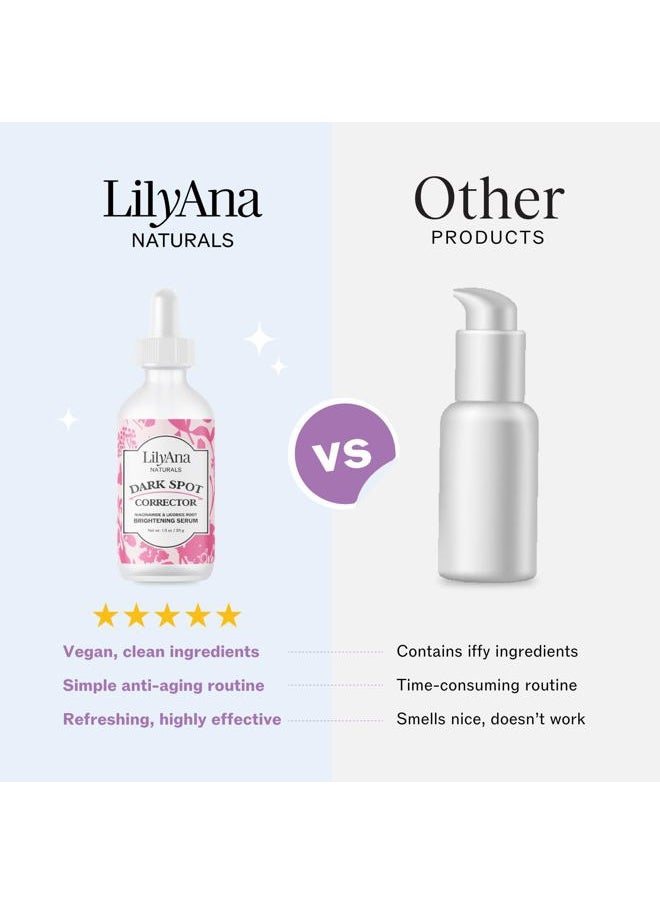Dark Spot Corrector - Dark Spot Remover for Face - Brightening Face Serum for Women and Men - Niacinamide and Licorice Root -1oz