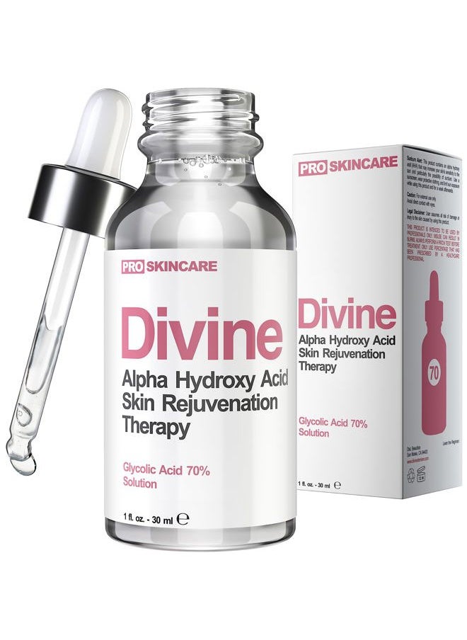 Glycolic Acid Peel 70% Professional Chemical Peel for Face at Home - Intense Alpha Hydroxy Acid Skin Peel For Acne Scars, Collagen Boost, Wrinkles, Fine Lines - Liquid Exfoliant for Face Peel Mask