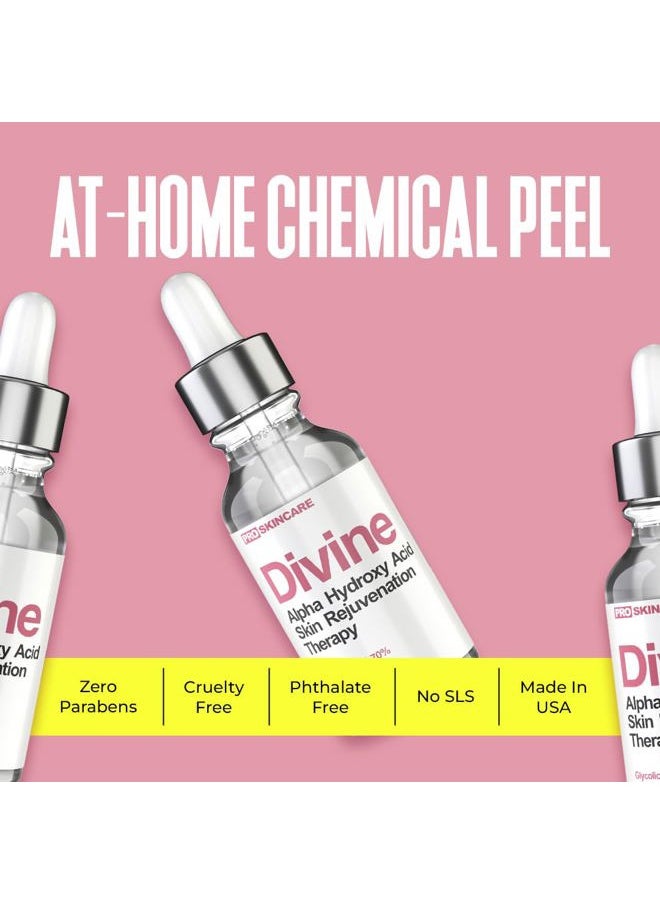 Glycolic Acid Peel 70% Professional Chemical Peel for Face at Home - Intense Alpha Hydroxy Acid Skin Peel For Acne Scars, Collagen Boost, Wrinkles, Fine Lines - Liquid Exfoliant for Face Peel Mask