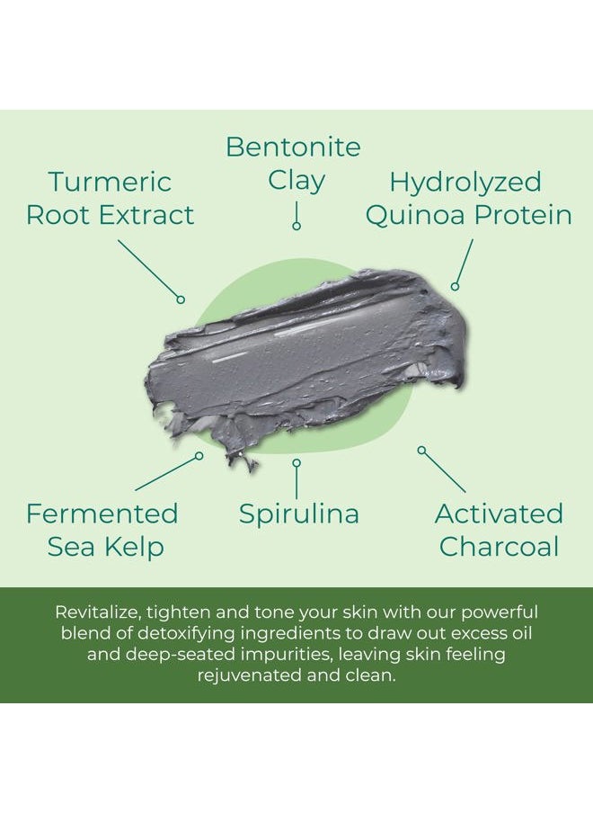 Sea-el Sea Kelp Mud Face Mask Skincare Activated Charcoal & Bentonite Clay Detox & Repair Facial Mask Calming Hydration Boost - Turmeric & Aloe Daily Glow Essentials for Women & Men - 2oz