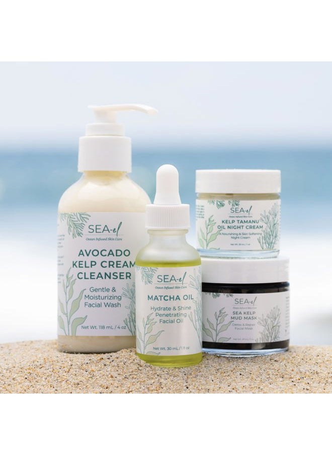 Sea-el Sea Kelp Mud Face Mask Skincare Activated Charcoal & Bentonite Clay Detox & Repair Facial Mask Calming Hydration Boost - Turmeric & Aloe Daily Glow Essentials for Women & Men - 2oz