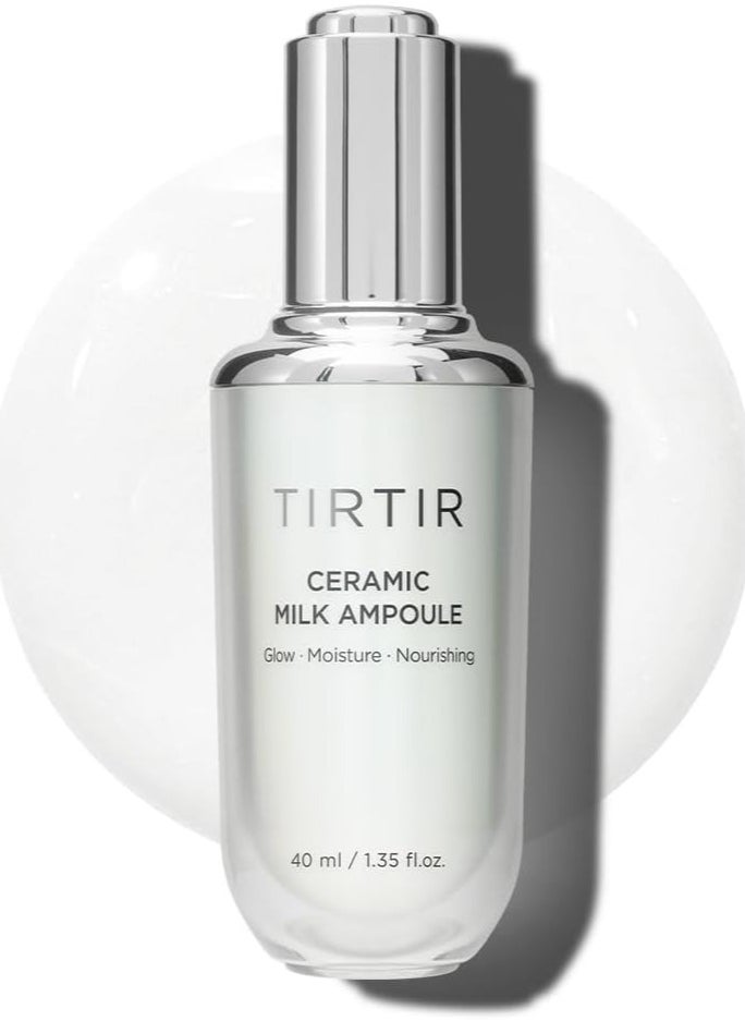 TIRTIR Ceramic Milk Ampoule 40ml – Hydrating & Brightening Serum for Radiant Skin, Deep Moisture & Barrier Repair, Lightweight Korean Skincare for Dry & Sensitive Skin